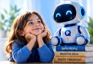 A child and friendly robot learning together